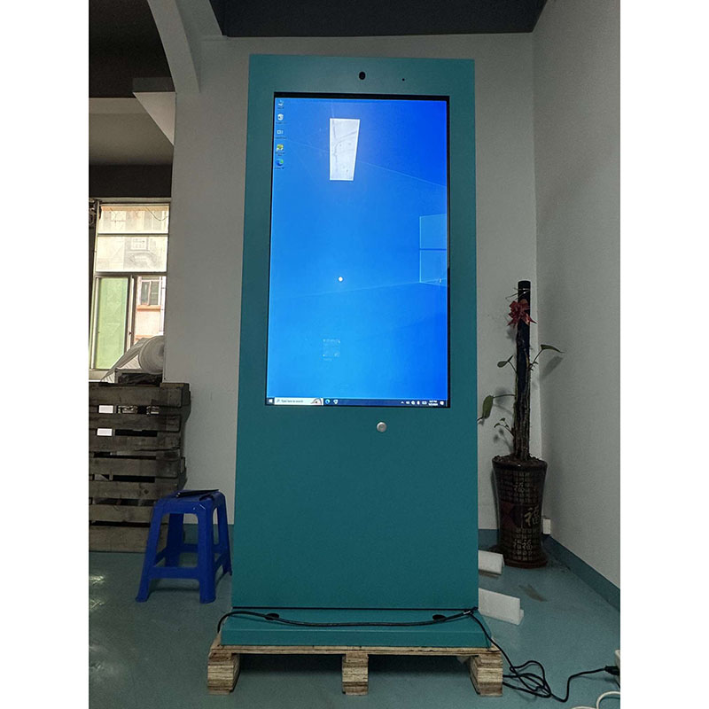 Outdoor 43 ຫາ 86 ນິ້ວ Floor stand 2500nits Kiosk 4K Digital Signage