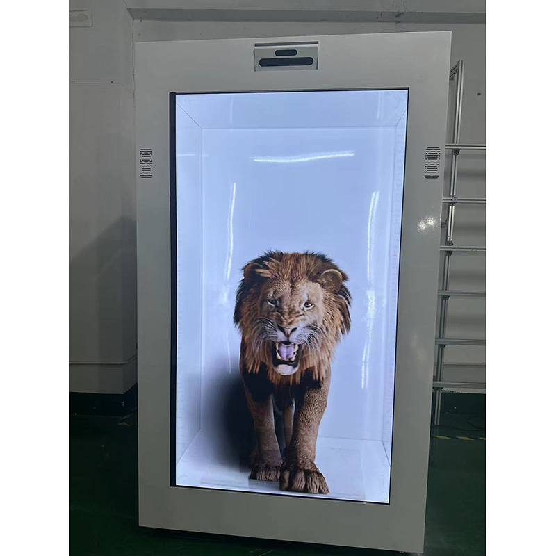 Transparent Indoor indoor lcd showcase holobox projection ຕູ້